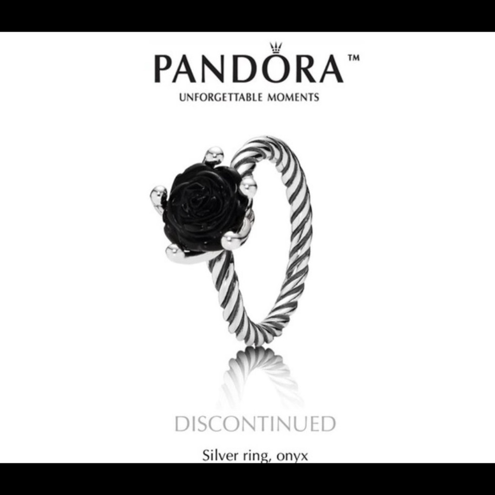 Pandora Black Rose Onyx Ring